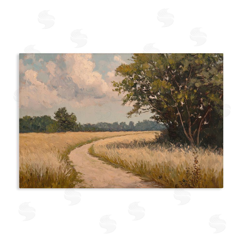 Petal Prints Design Peaceful Thinking Path Stretched Canvas Wall Art