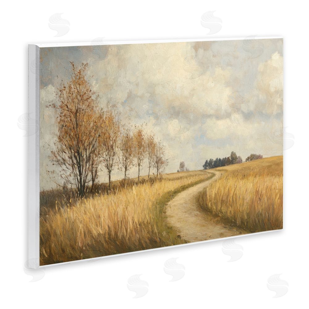 Petal Prints Design Wheat Road Path Wall Plaque Art Print