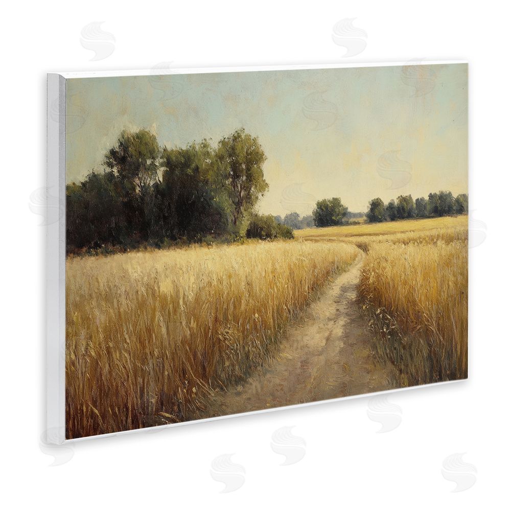 Petal Prints Design Sunlit Country Wheat Path Wall Plaque Printed Art