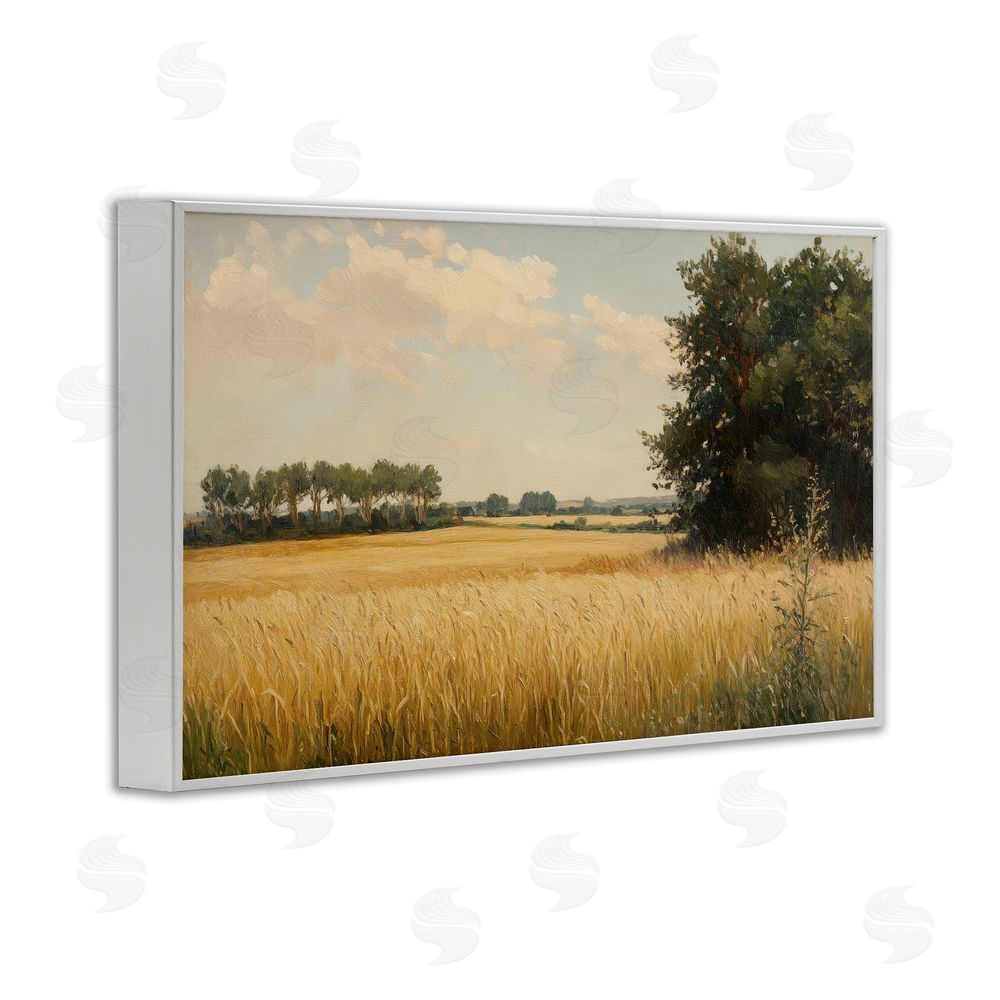 Petal Prints Design Where The Wheat Grows White Framed Giclee Wall Art Print