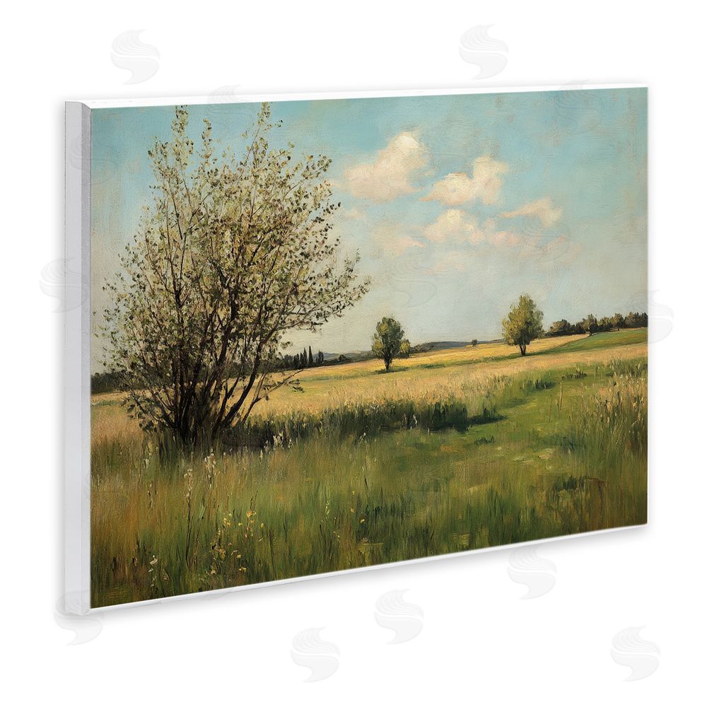 Petal Prints Design Peaceful Meadow Under Serene Sky Wall Plaque Home Decor Art Print