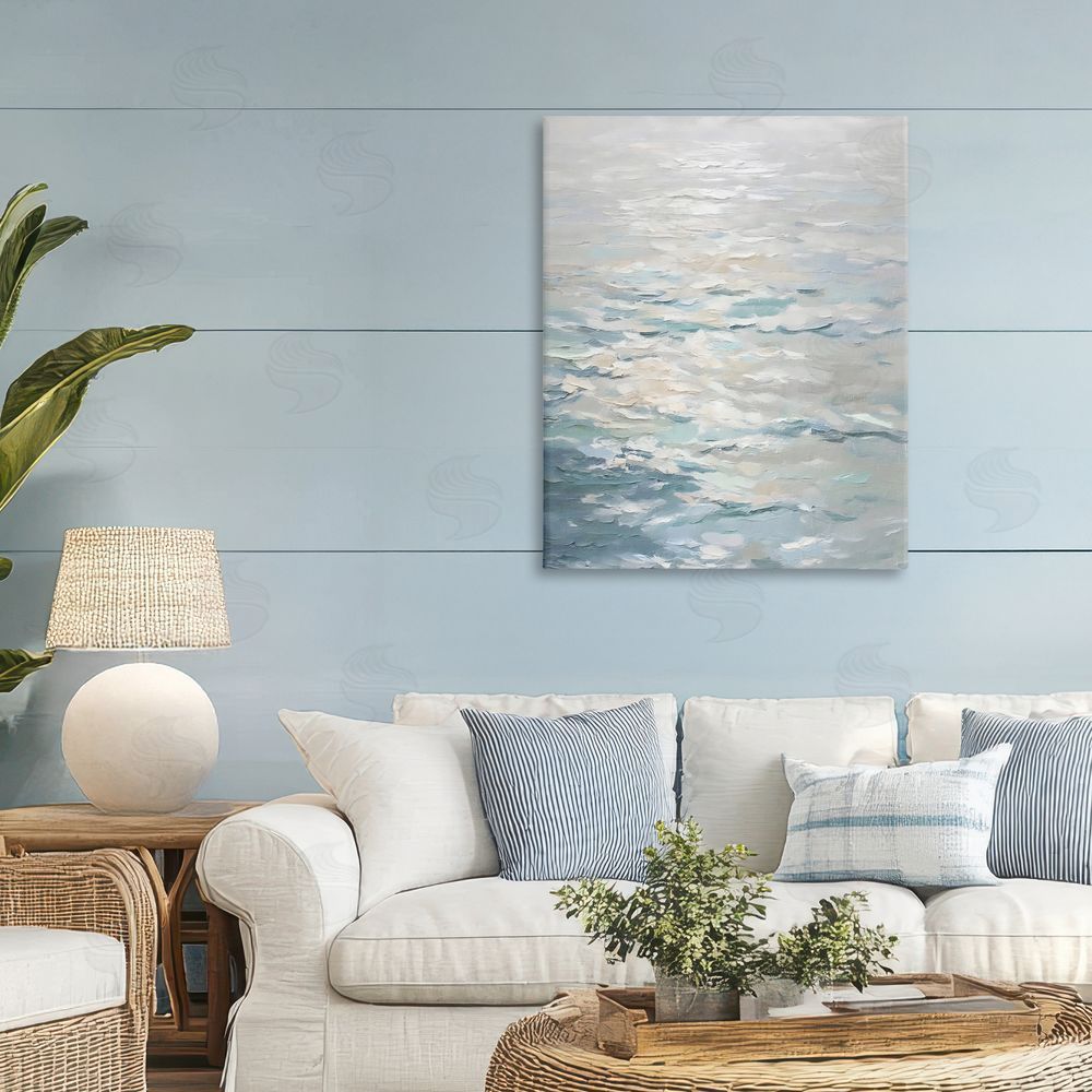 Riley B Shallow Reflections Calm Sea Stretched Canvas on Wall