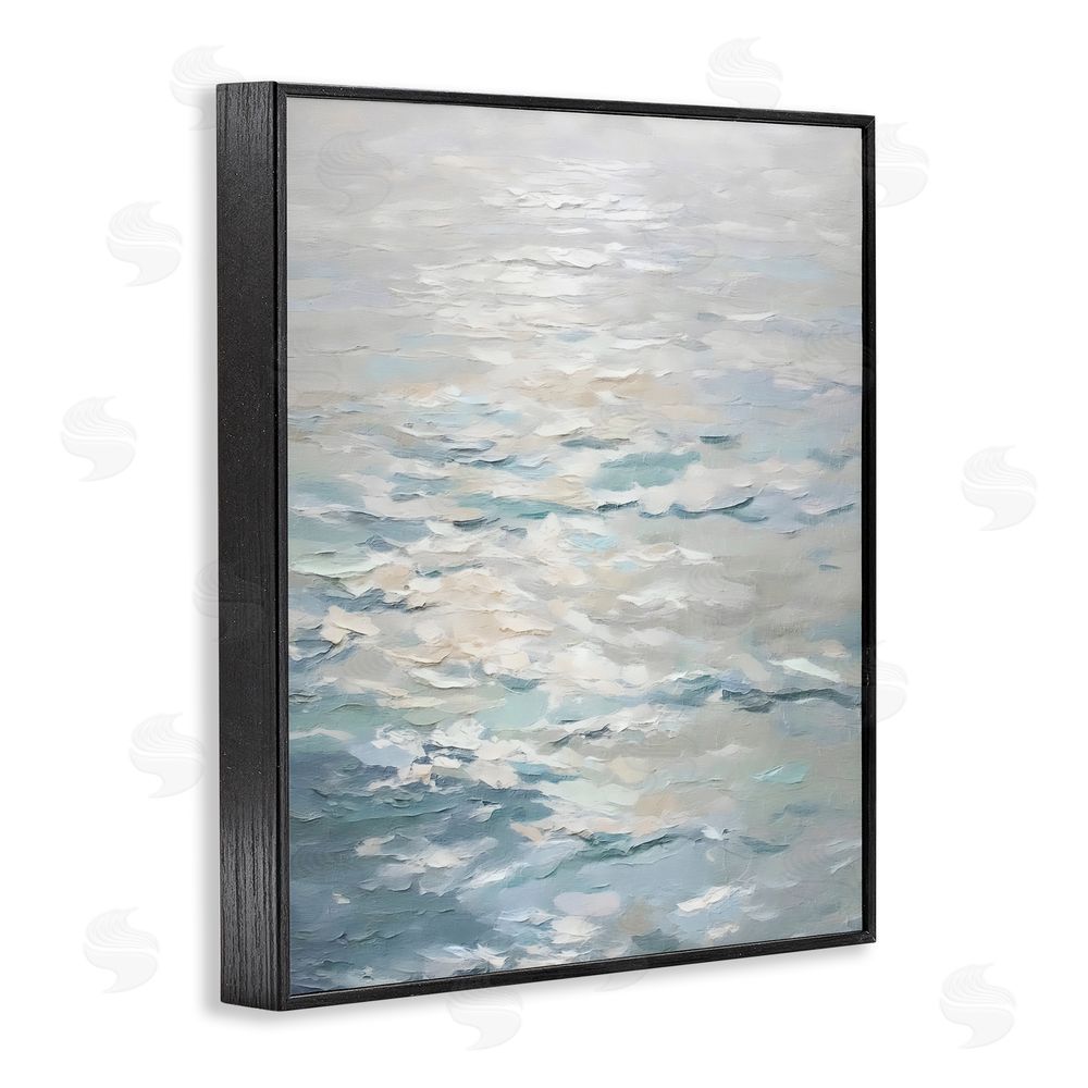 Riley B Shallow Reflections Calm Sea Black Framed Giclee Wall Art Print