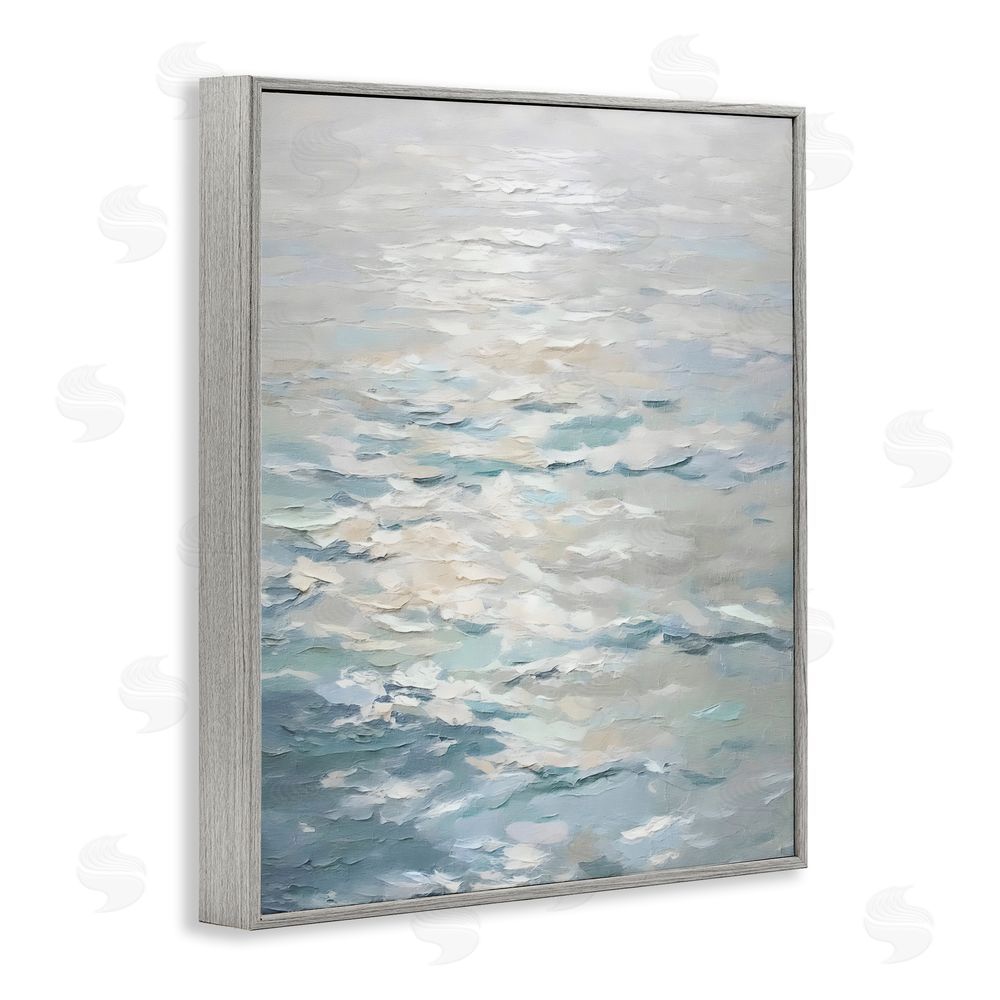 Riley B Shallow Reflections Calm Sea Gray Framed Giclee Wall Art Print