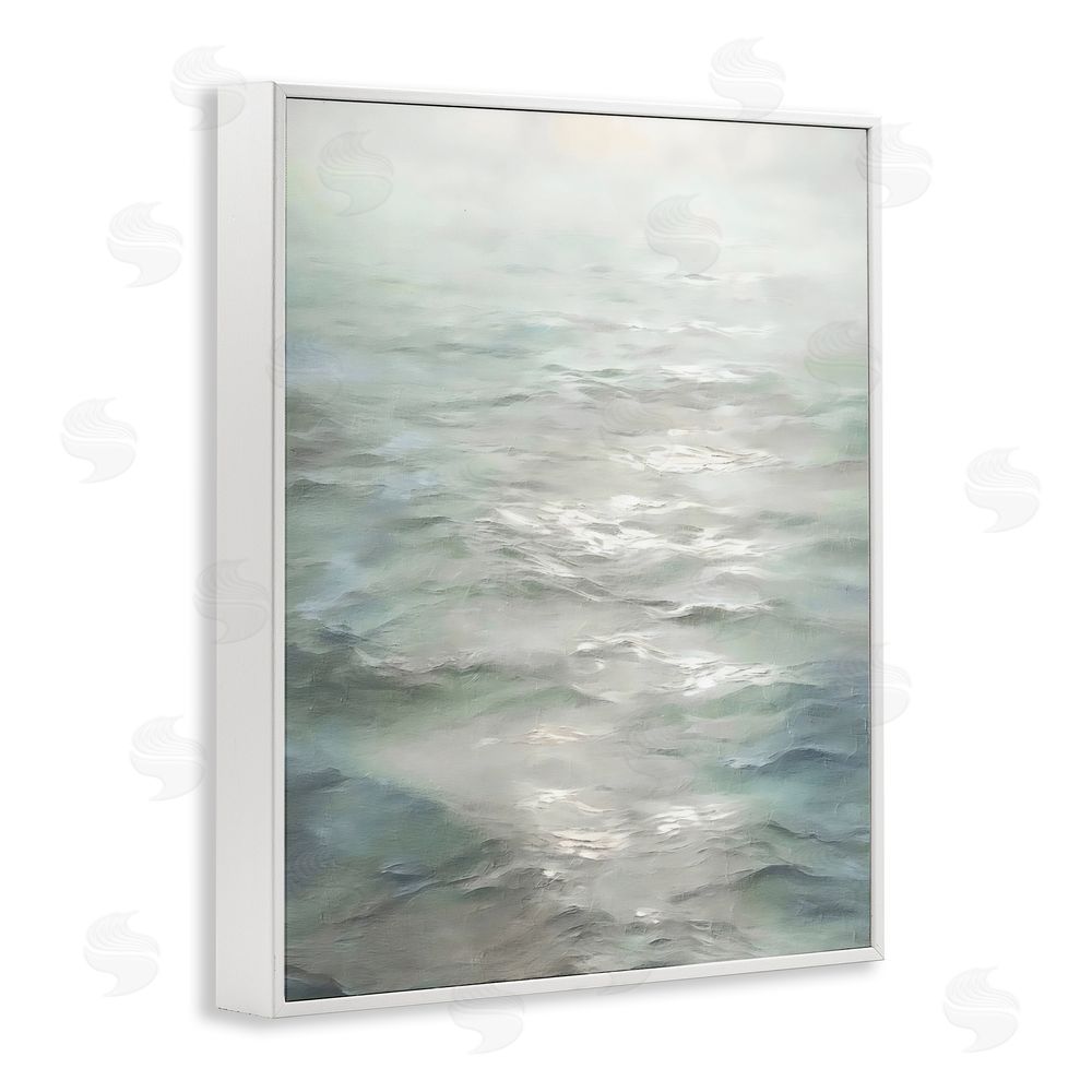 Riley B Shallow Reflections on Sea White Framed Giclee Wall Art Print