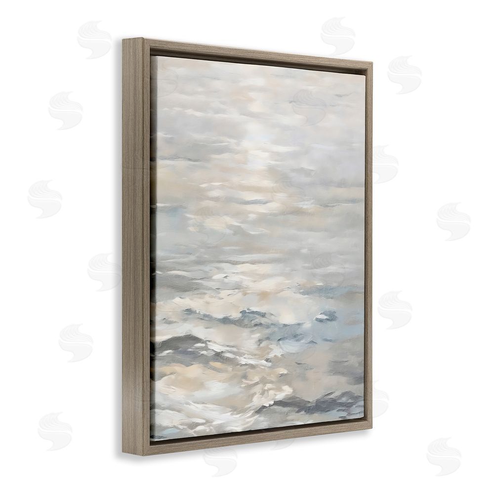 Riley B Shallow Reflections Morning Light Brown Floating Framed Canvas Wall Art Print