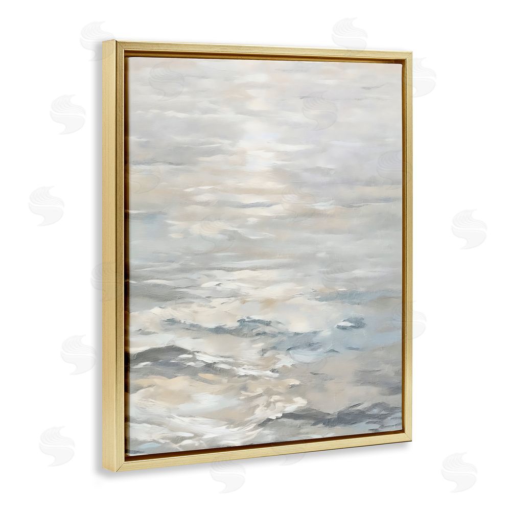 Riley B Shallow Reflections Morning Light Gold Floating Framed Canvas Wall Art Print