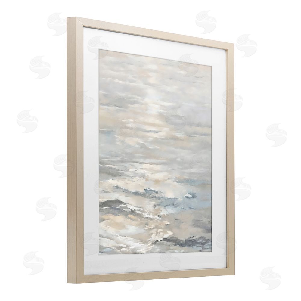 Riley B Shallow Reflections Morning Light Brown Framed Print Under Glass with White Mat Wall Art