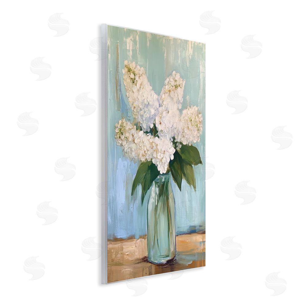 Petal Prints Design Tall Flowers in Glass Vase Wall Plaque Printed Art