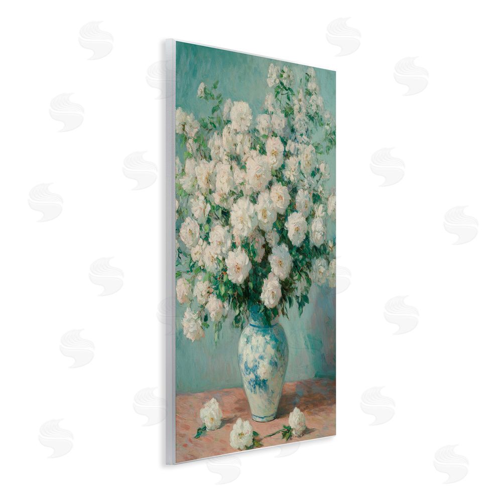 Petal Prints Design Lush Bouquet of White Roses Wall Plaque Home Decor Art Print