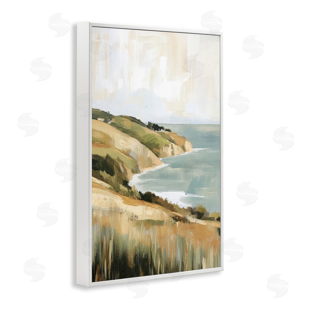 Petal Prints Design Serene Cliff in Morning Light White Framed Giclee Wall Art Print