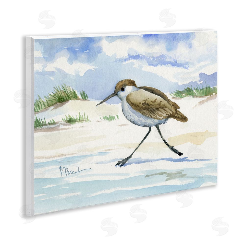 Paul Brent Inlet Beach Sandpiper Running Wall Plaque Home Decor Art Print