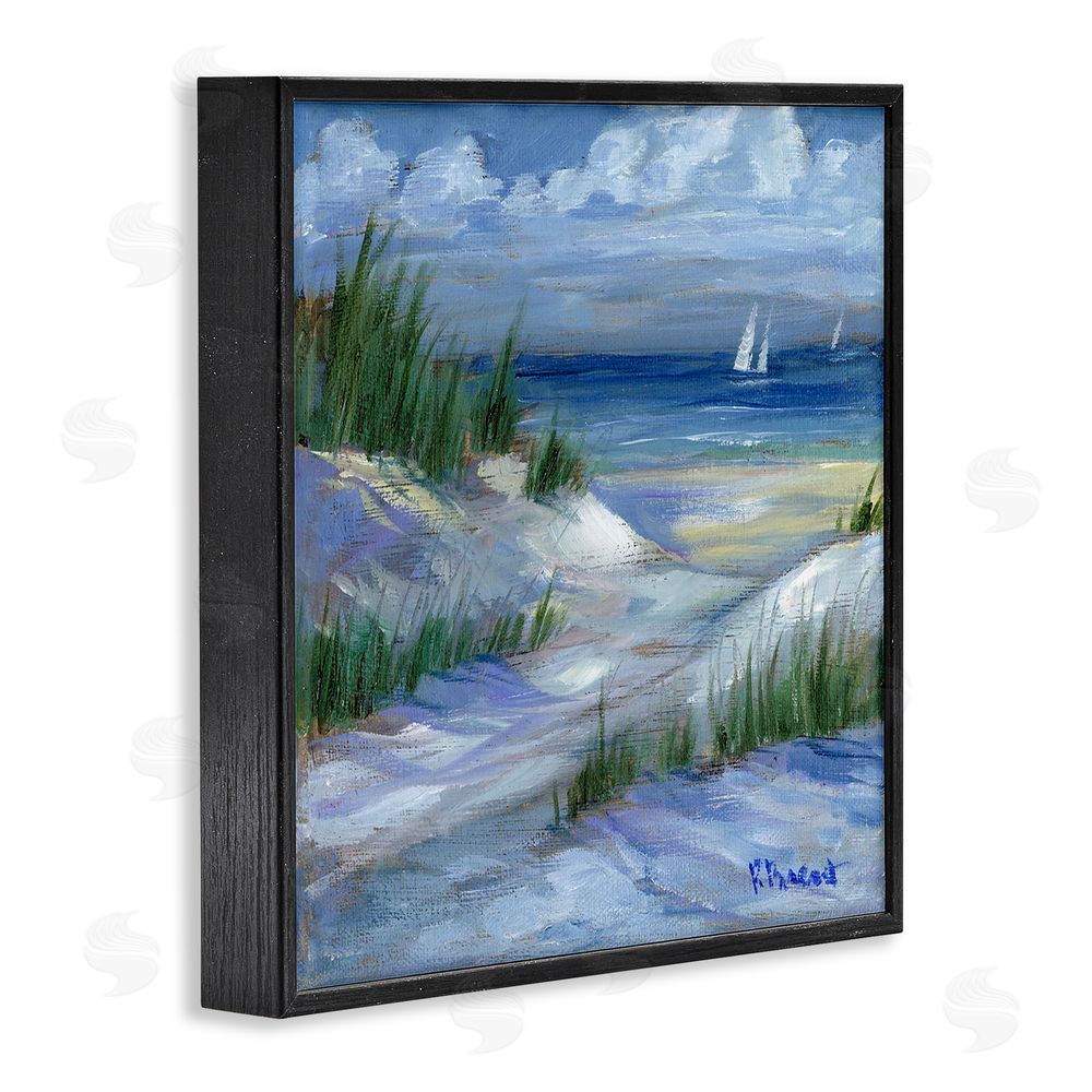 Paul Brent Crooked Island Dunes & Sailboats Black Framed Giclee Wall Art Print