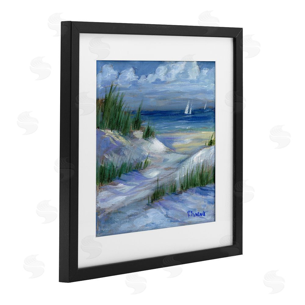 Paul Brent Crooked Island Dunes & Sailboats Black Framed Print Under Glass Wall Art