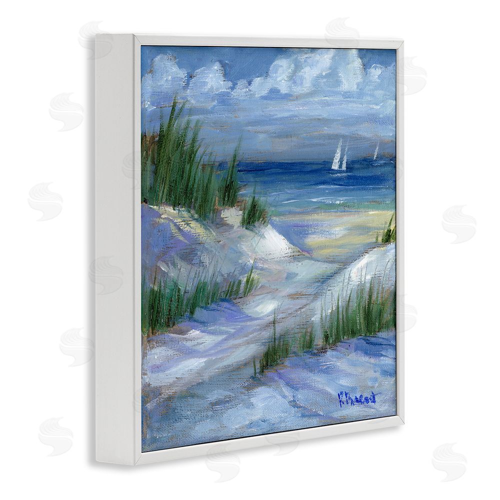 Paul Brent Crooked Island Dunes & Sailboats White Framed Giclee Wall Art Print