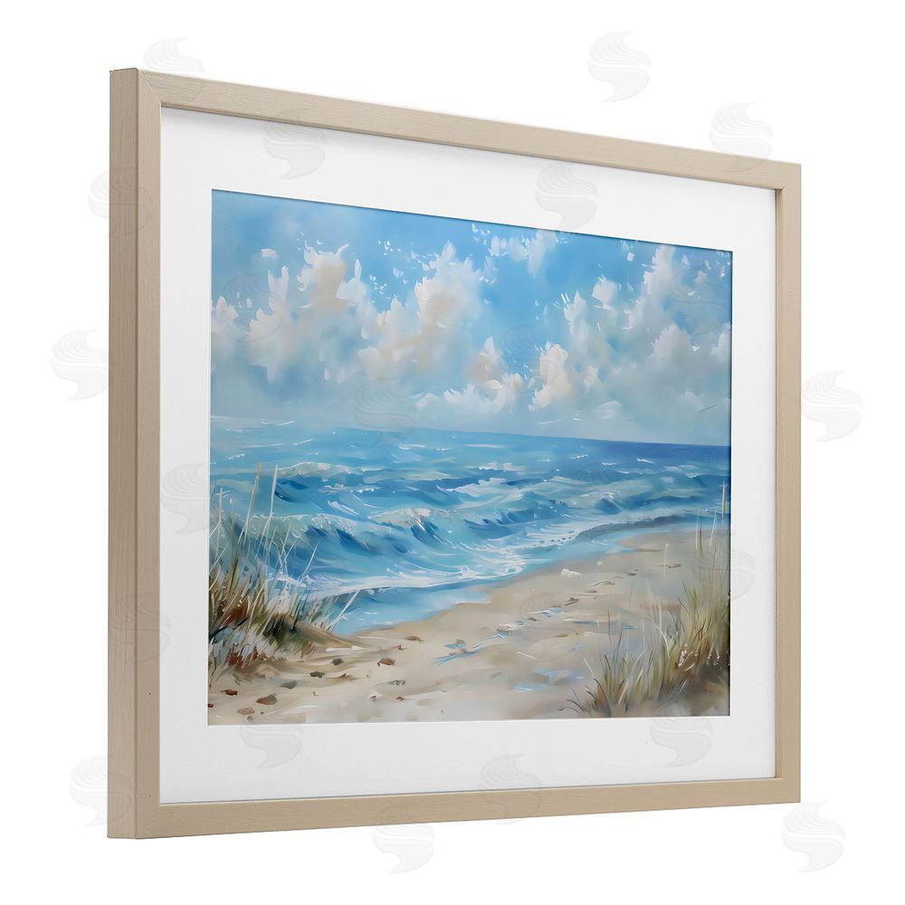 Creative Studio Coastal Tranquility Horizon Brown Framed Print Under Glass Wall Art
