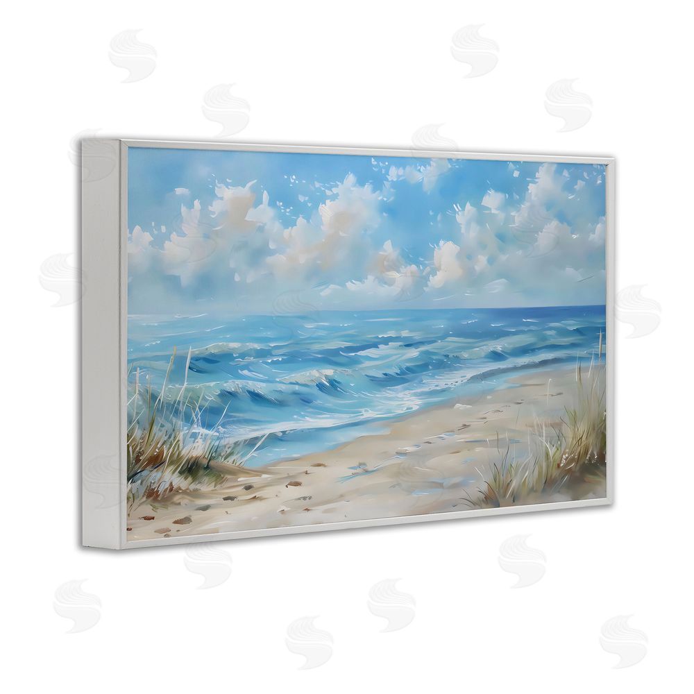 Creative Studio Coastal Tranquility Horizon White Framed Giclee Wall Art Print