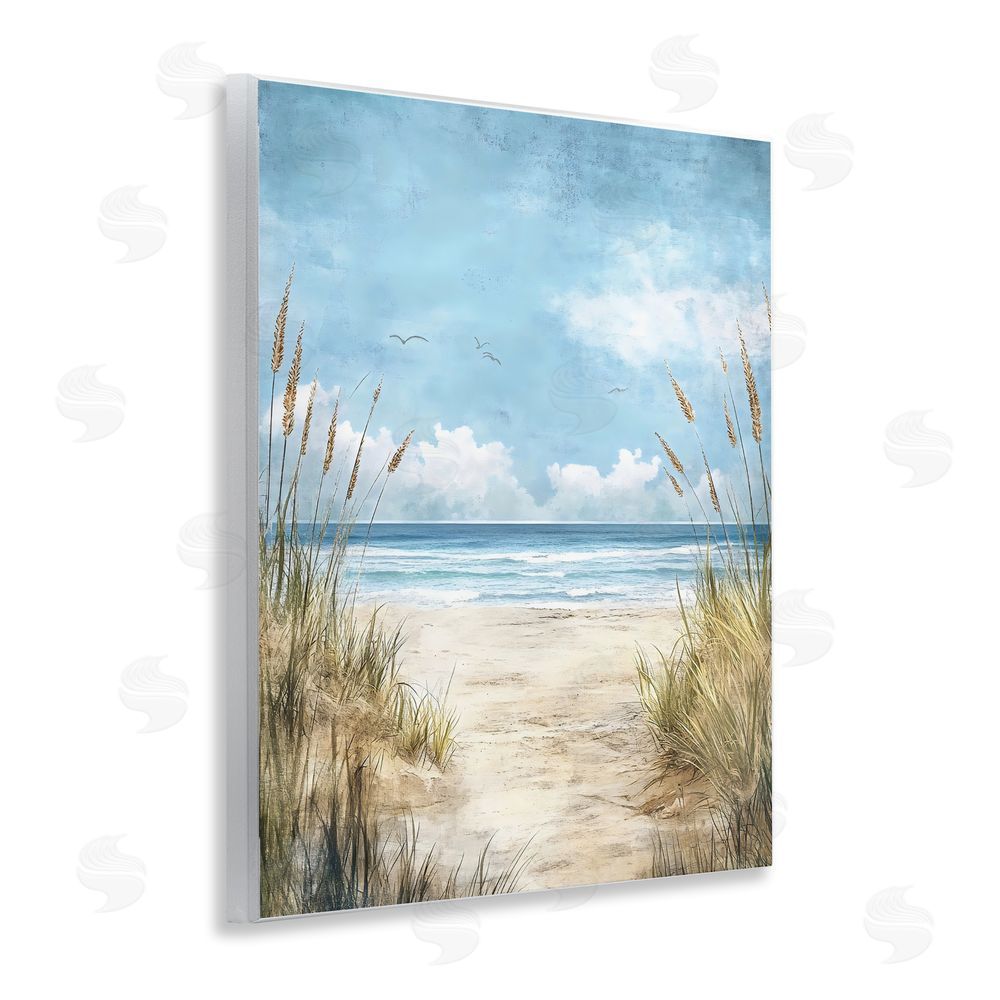 Creative Studio Free Seagulls over Beach Dunes Wall Plaque Home Decor Art Print