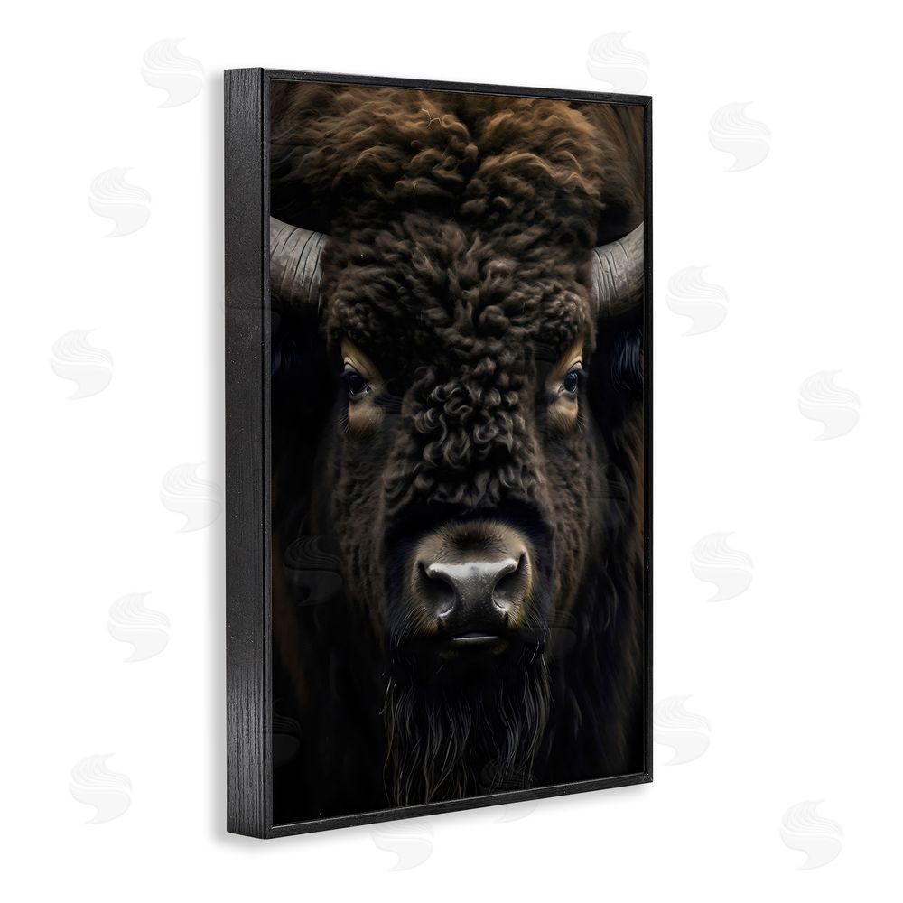 Creative Studio Bison Portrait Close Up Black Framed Giclee Wall Art Print