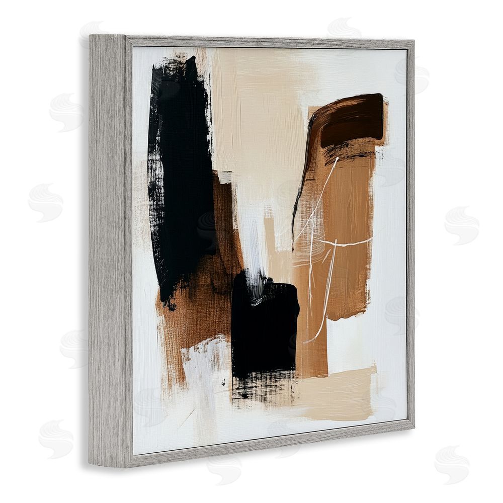 Petal Prints Design Earthy Hues Neutral Balance Gray Framed Giclee Wall Art Print