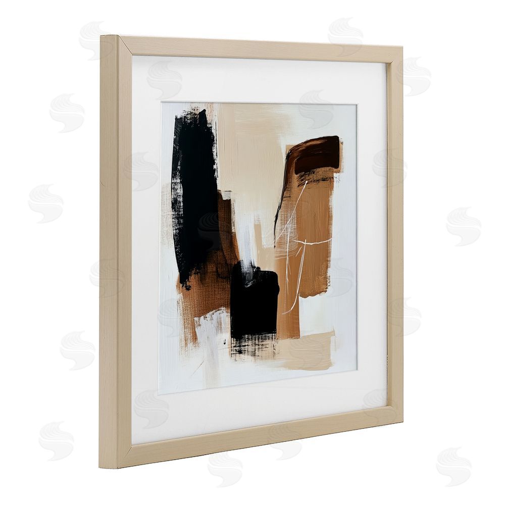 Petal Prints Design Earthy Hues Neutral Balance Brown Framed Print Under Glass Wall Art