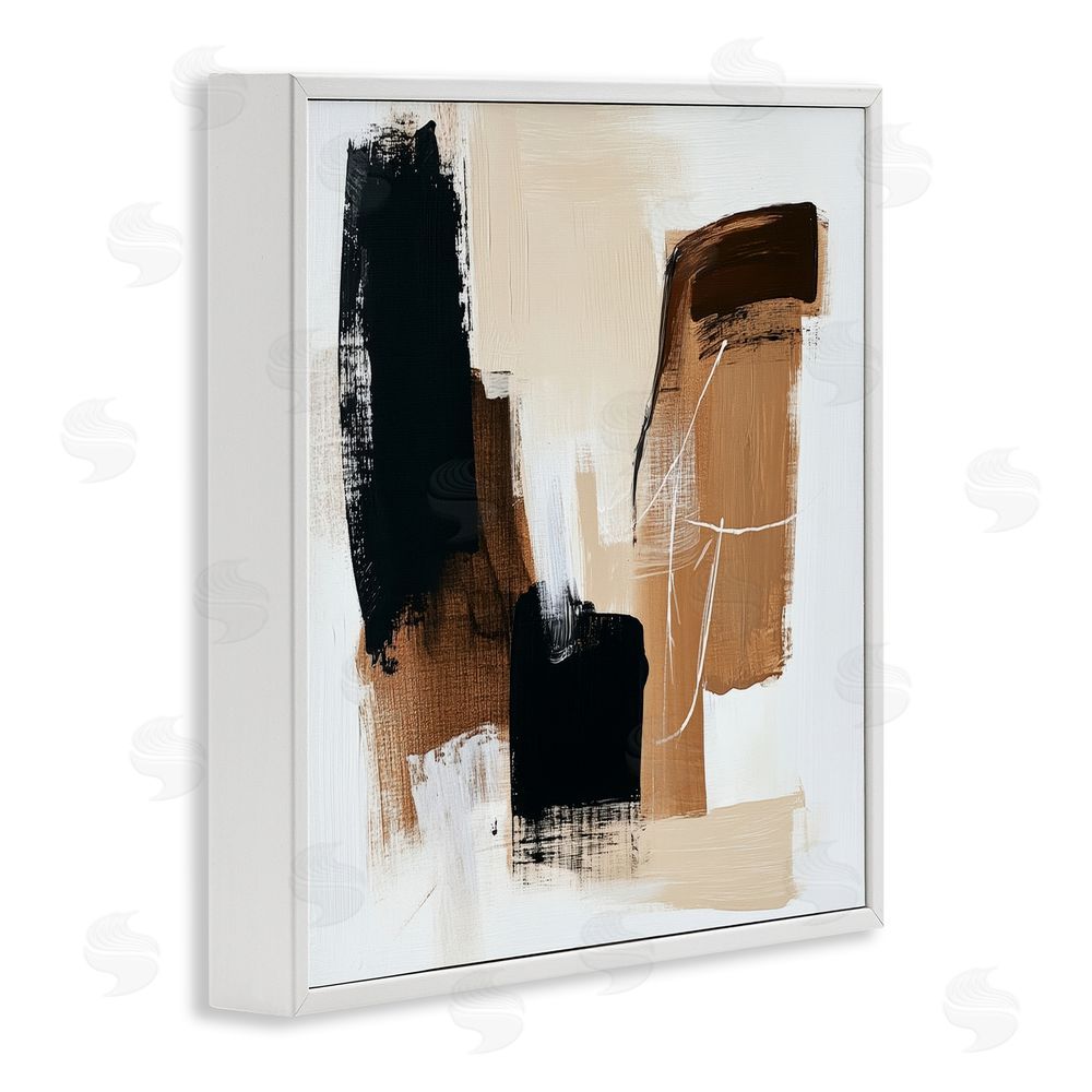 Petal Prints Design Earthy Hues Neutral Balance White Framed Giclee Wall Art Print