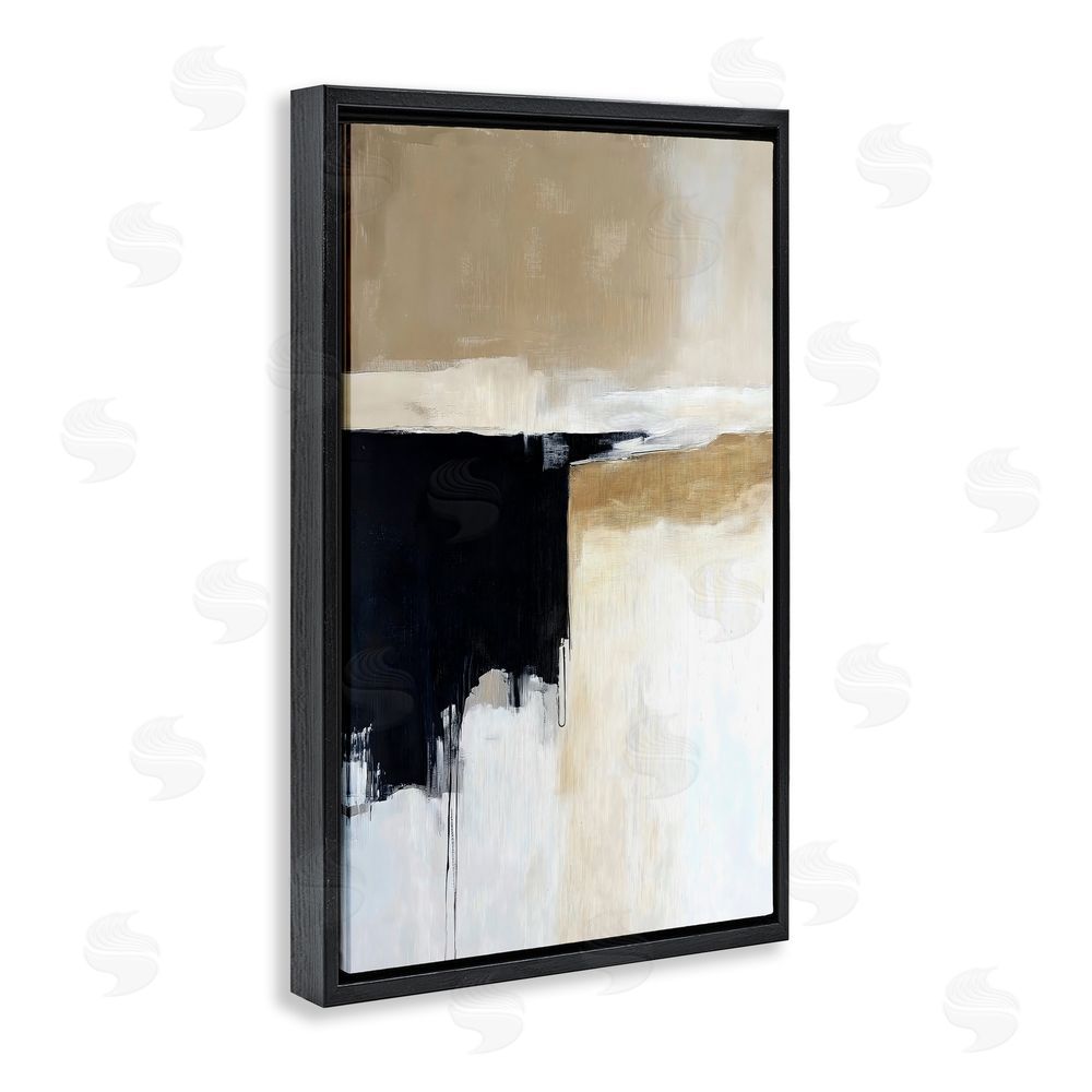 Gina Kelly Desert Shades Muted Neutrals Black Floating Frame Canvas Wall Art Print