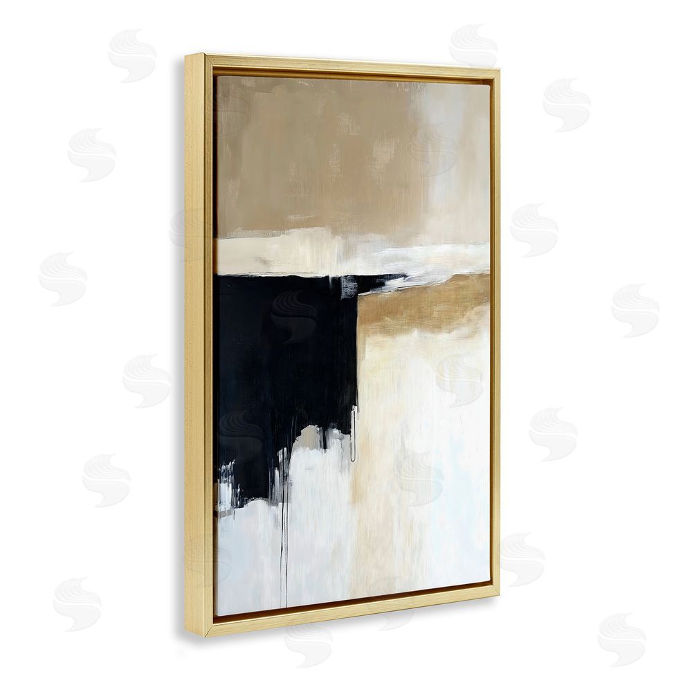 Gina Kelly Desert Shades Muted Neutrals Gold Floating Frame Canvas Wall Art Print