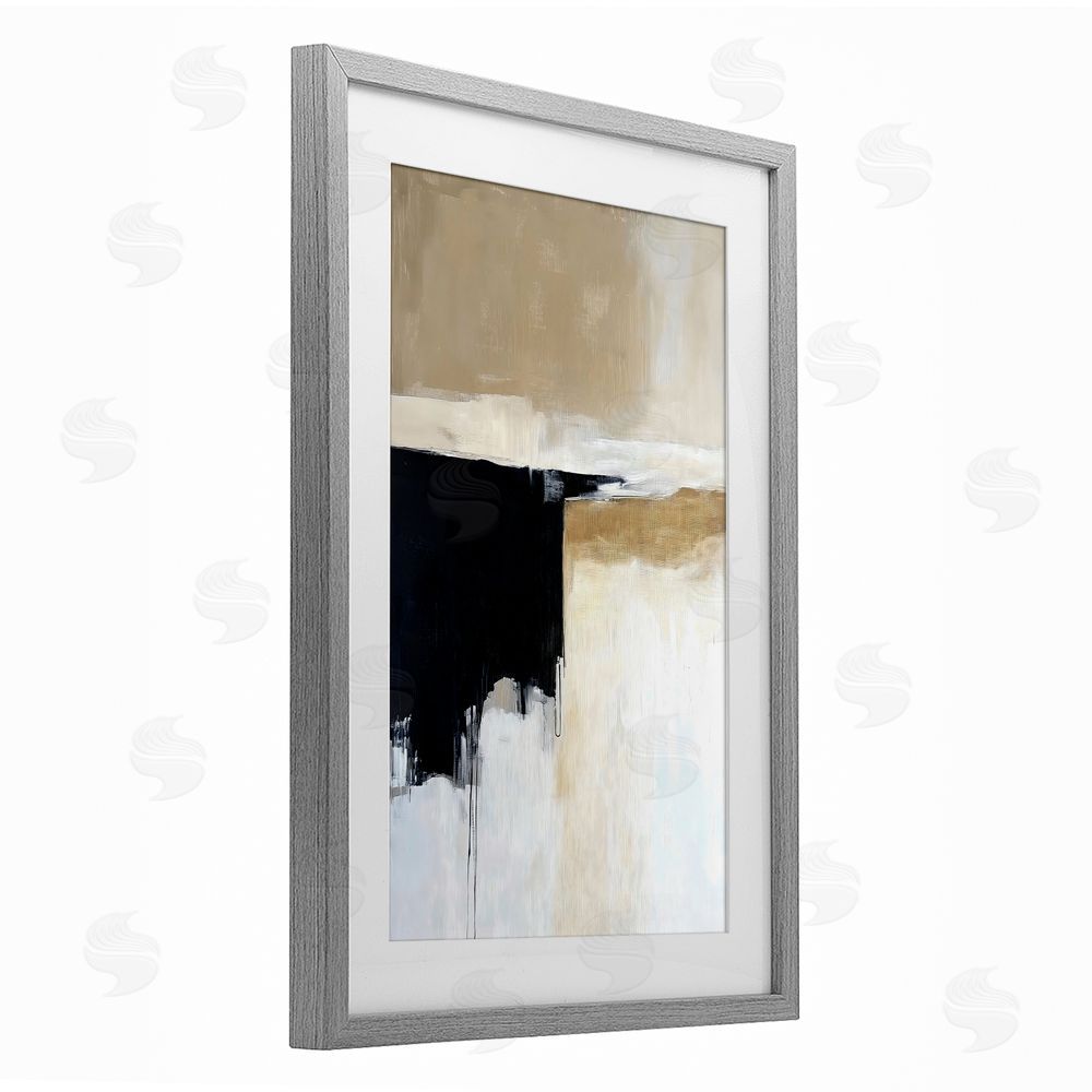 Gina Kelly Desert Shades Muted Neutrals Gray Framed Print Under Glass Wall Art