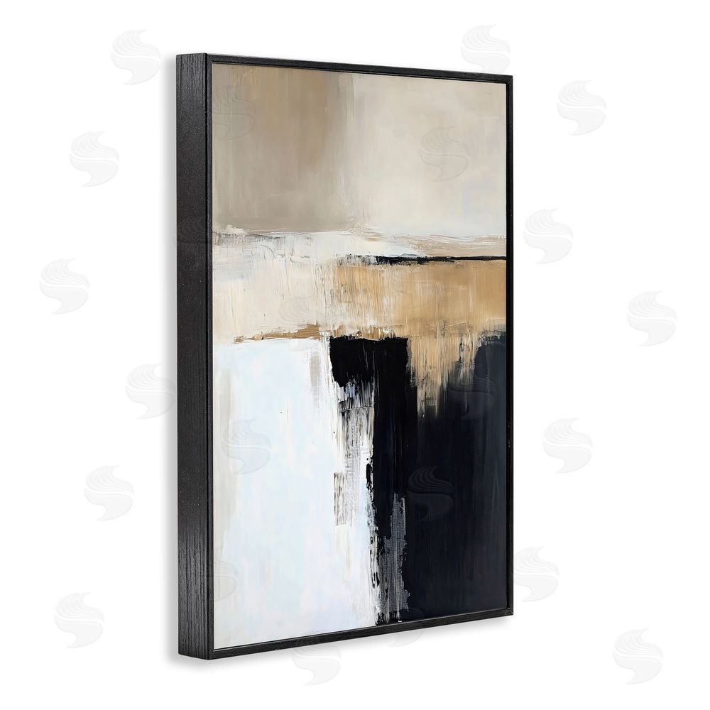 Gina Kelly Desert Horizon Muted Abstract Black Framed Giclee Wall Art Print