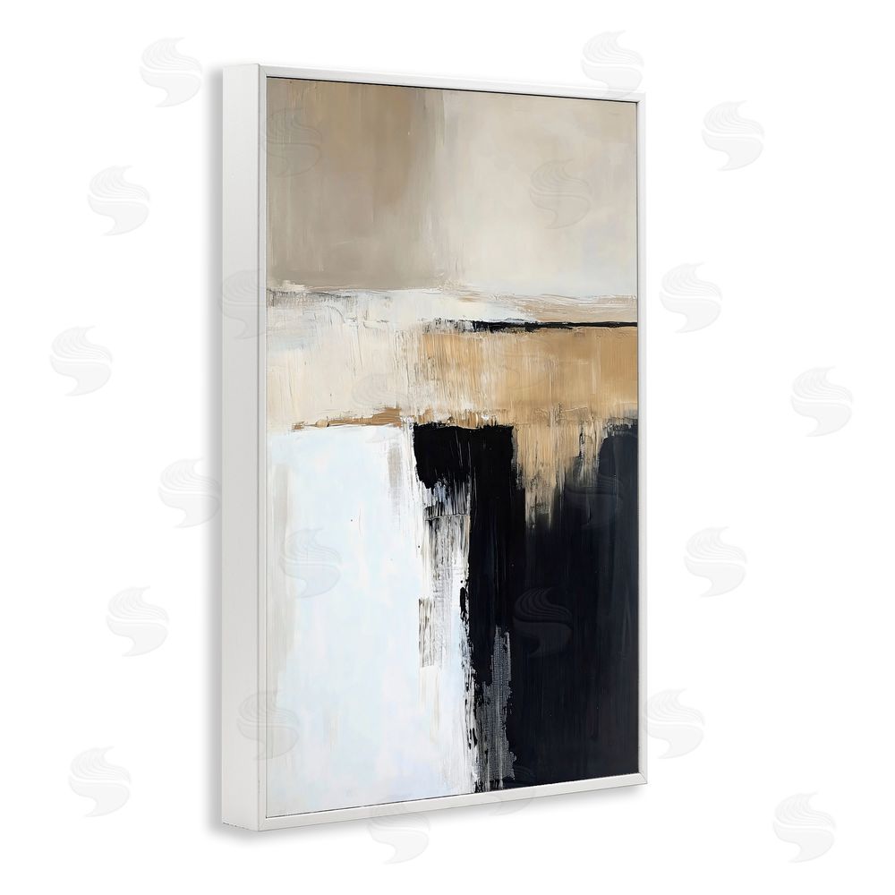 Gina Kelly Desert Horizon Muted Abstract White Framed Giclee Wall Art Print