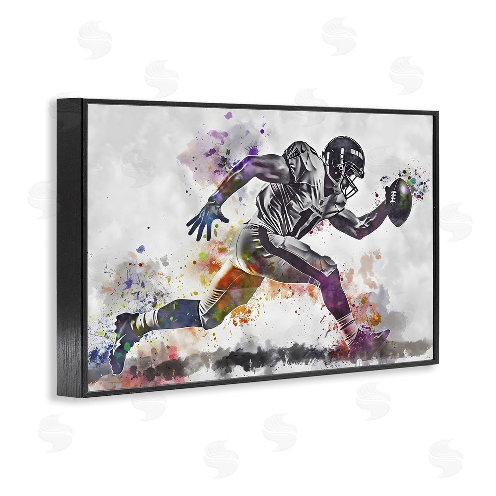 Creative Studio Endurance Football Sprint Black Framed Giclee Wall Art