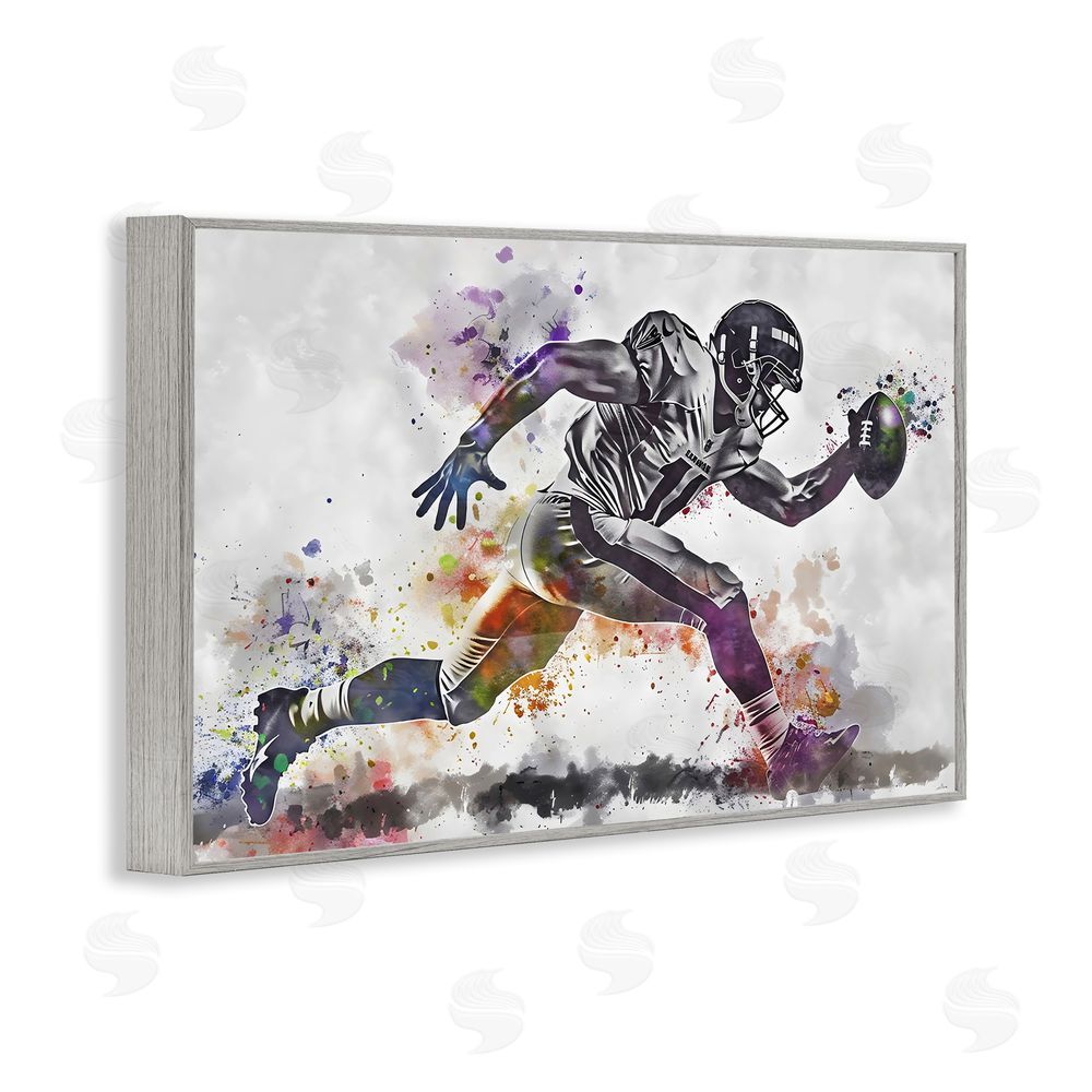 Creative Studio Endurance Football Sprint Gray Framed Giclee Wall Art