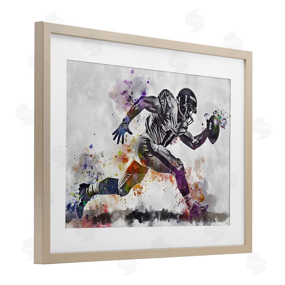 Creative Studio Endurance Football Sprint Brown Framed Print Under Glass Wall Art