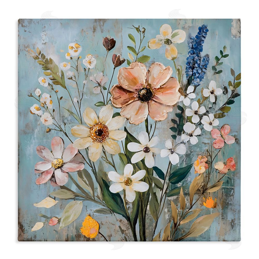 Creative Studio Wildflower Mix Spring Bouquet Stretched Canvas Wall Art Print