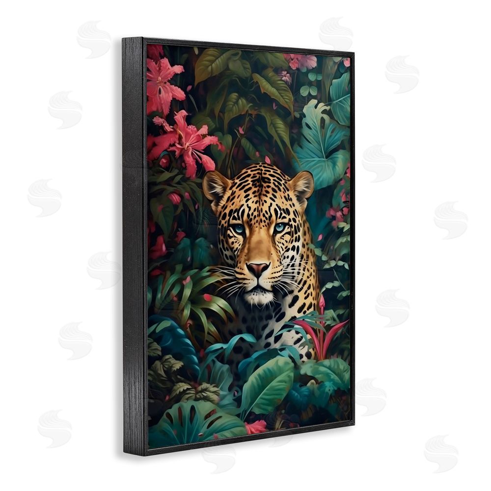 Creative Studio Jaguar with Silent Emerald Gaze Black Framed Giclee Wall Art