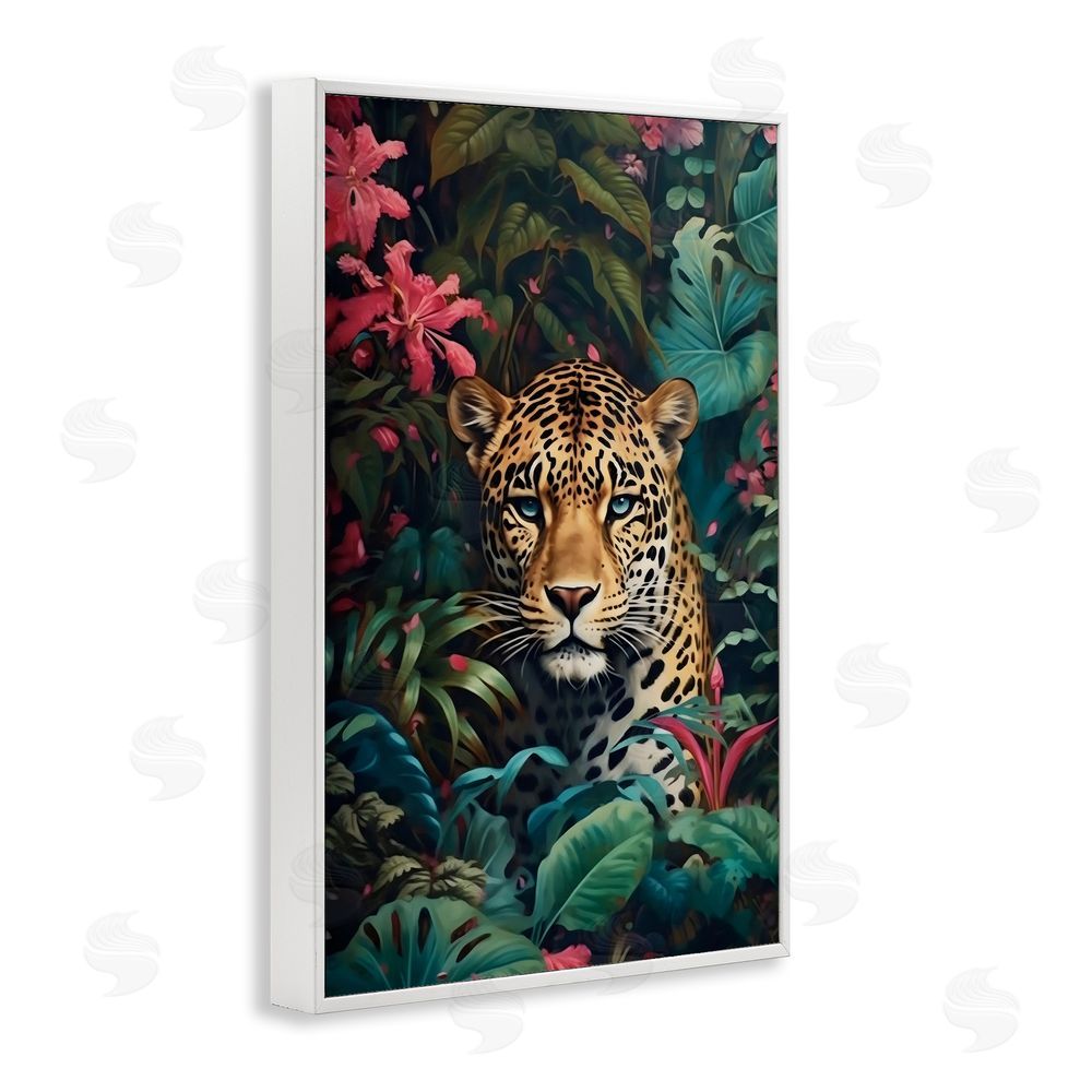 Creative Studio Jaguar with Silent Emerald Gaze White Framed Giclee Wall Art