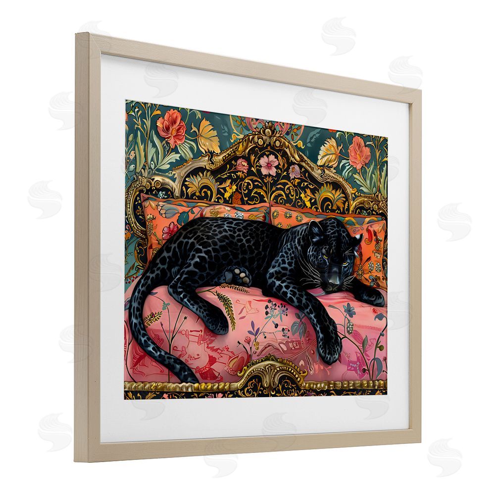 Creative Studio Lazy Black Elegant Leopard Brown Framed Print Under Glass Wall Art