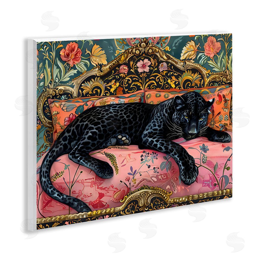 Creative Studio Lazy Black Elegant Leopard Wall Plaque Home Decor Art Print