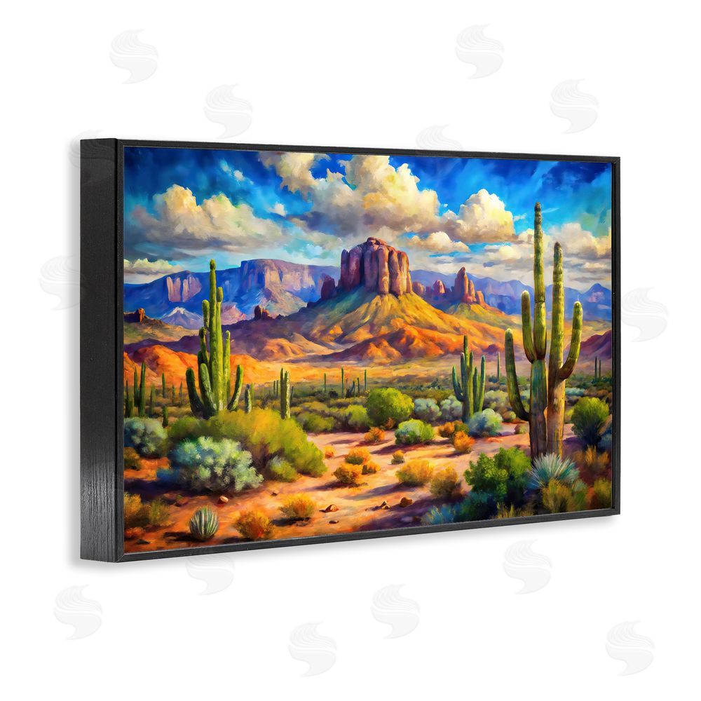 Creative Studio Majestic Saguaro Desert Landscape Black Framed Giclee Wall Art
