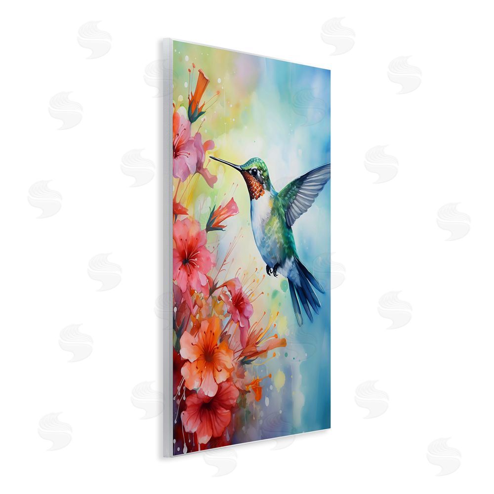 Creative Studio Hummingbird Hibiscus Serenade Wall Plaque Home Decor Art Print