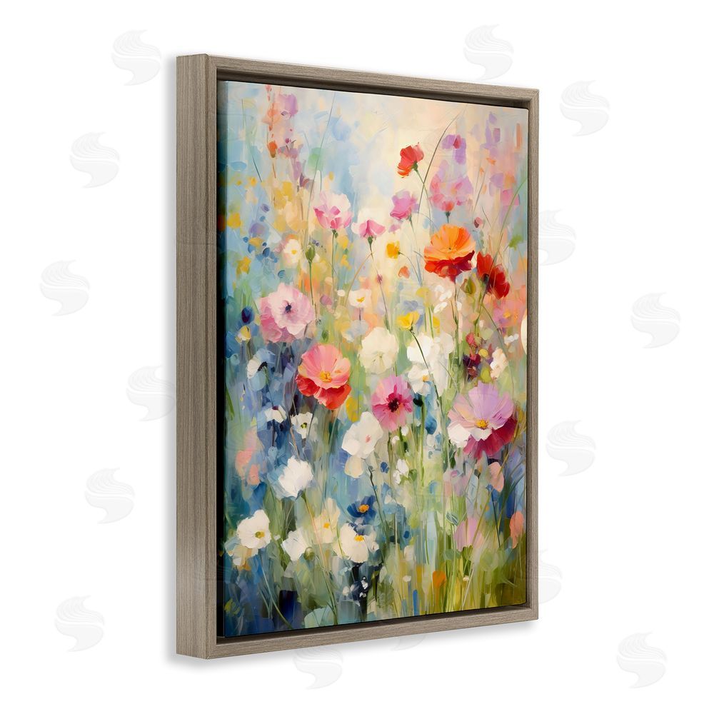 Creative Studio Wildflower Breeze Impression Brown Floating Framed Canvas Wall Art Print