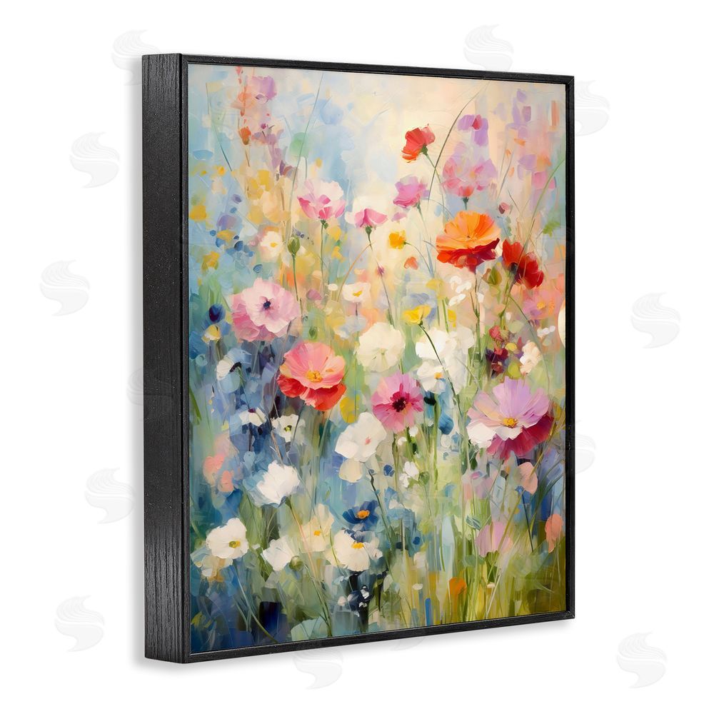 Creative Studio Wildflower Breeze Impression Black Framed Giclee Wall Art Print