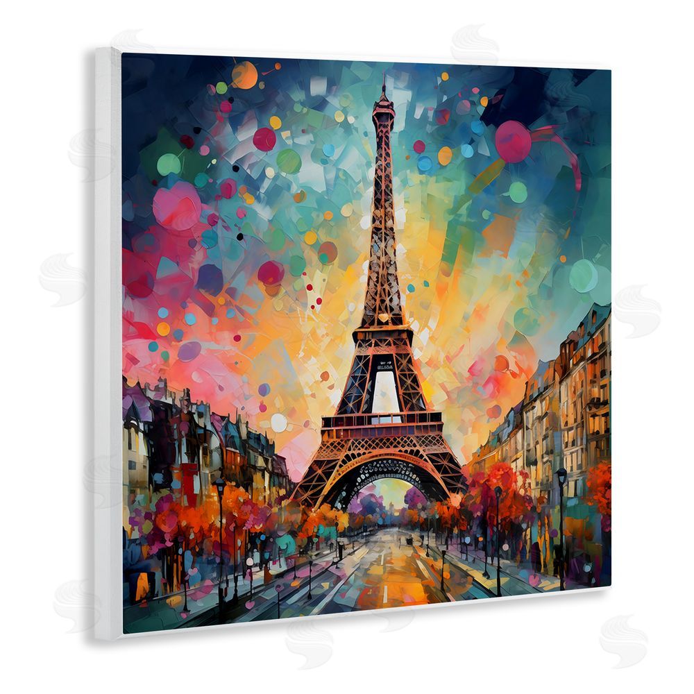Creative Studio Eiffel Tower with Vibrant Dots Wall Plaque Home Decor Art Print