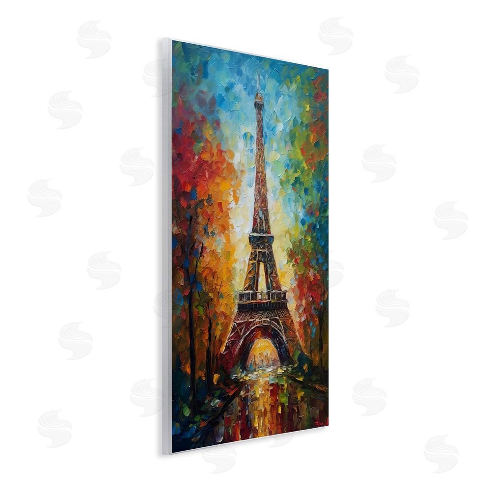 Creative Studio Colorful Reflection at Eiffel Tower Wall Plaque with Fixed Lithograph Print