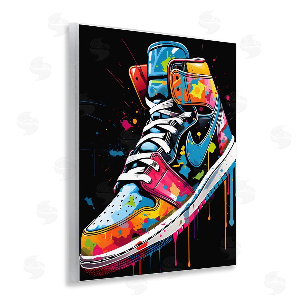 Creative Studio Paint Drip High Top Sneakers Wall Plaque Home Decor Art Print