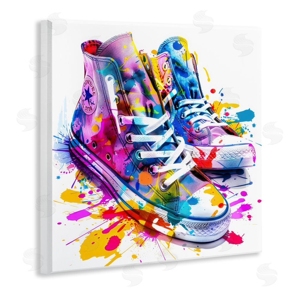 Creative Studio High Top Sneakers Splash Wall Plaque Home Decor Art Print