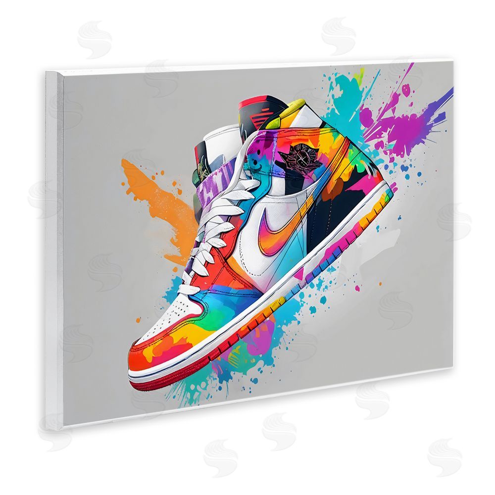 Creative Studio Hightop Sneaker with Splatter Wall Plaque Home Decor Art Print