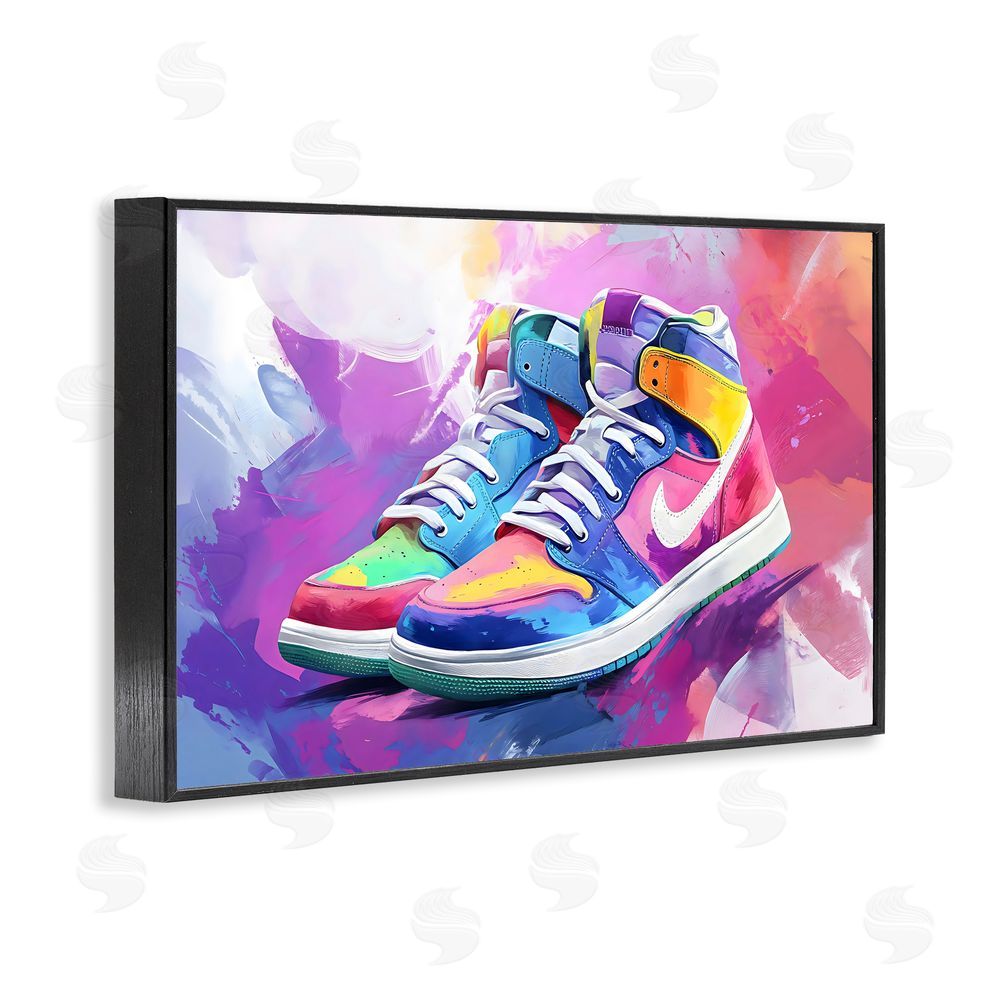 Creative Studio Stylish Vintage Sneakers Black Framed Giclee Wall Art Print