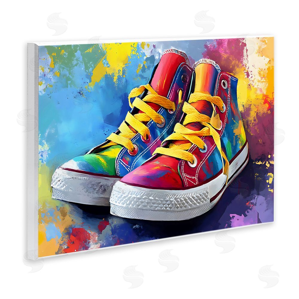 Creative Studio High Tops with Yellow Laces Wall Plaque Home Decor Art Print